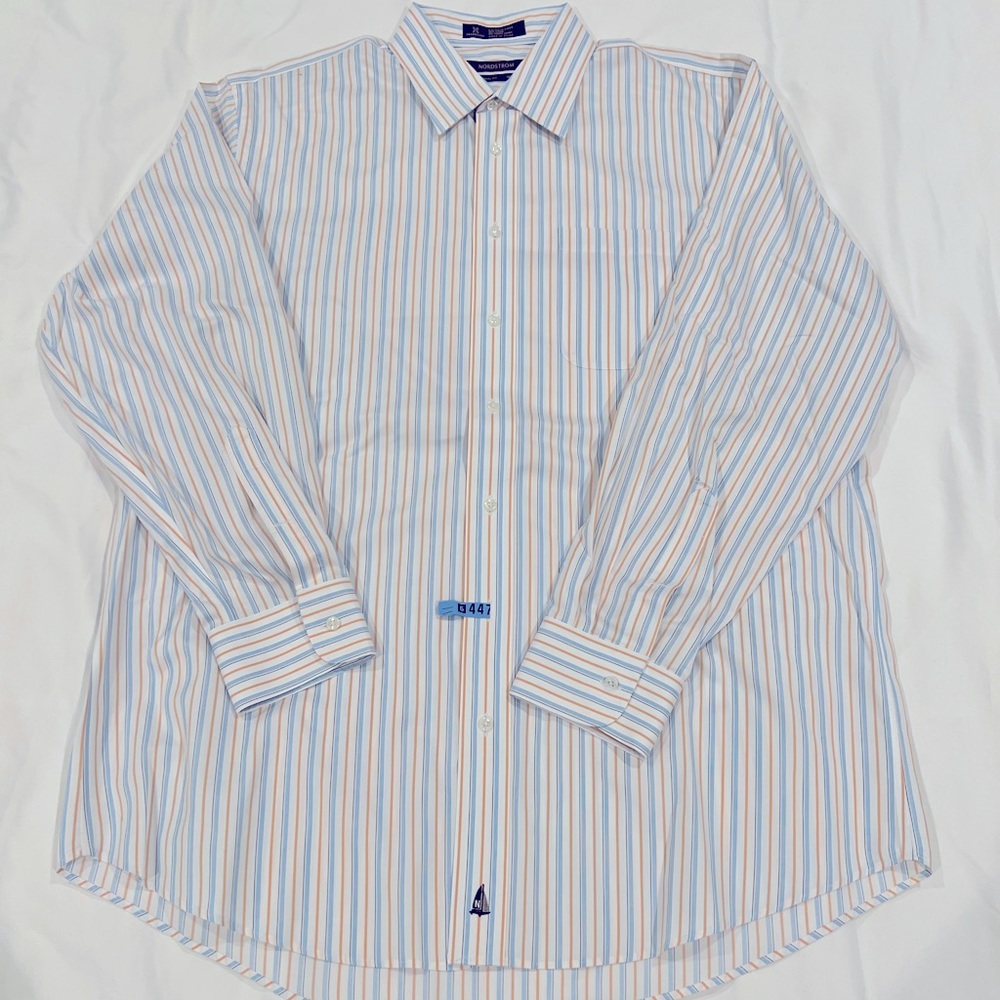 Nordstrom Smartcare Wrinkle-Free Men’s Button Down Striped Dress Shirt